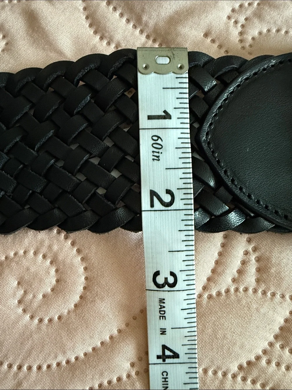 Ralph Lauren Black Woven Leather Belt with Brass-Tone Buckle (NEW WITHOUT TAG)